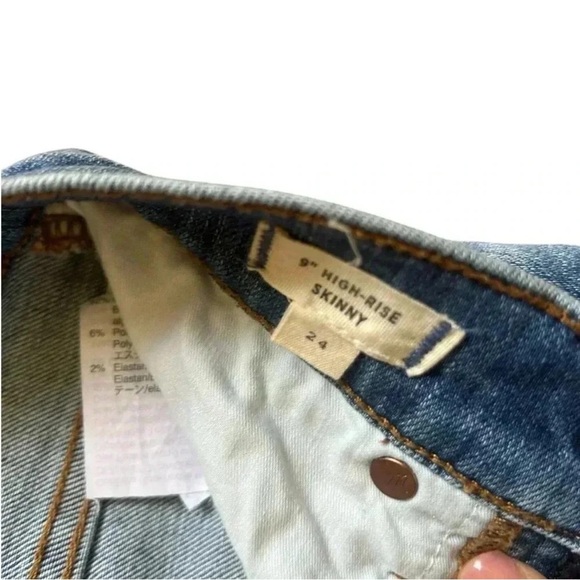 Madewell Jeans 9” High Rise Skinny Size 24 with Distressing - Picture 12 of 12